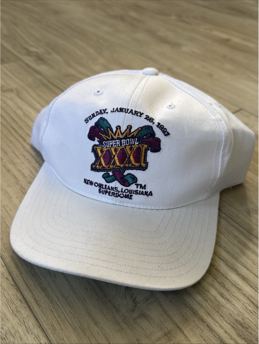 Vintage 90s Super Bowl 31 XXXI Snapback Hat New Orleans Louisiana Superdome Nwt